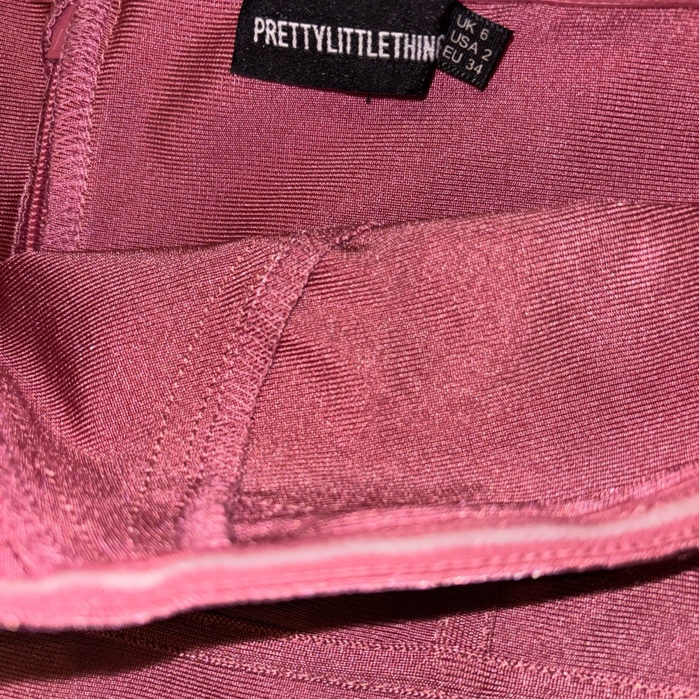 PrettyLittleThing Pink Strapless Bodycon Dress - Picture 5 of 5